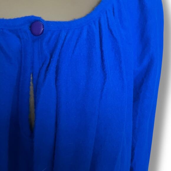 Vintage Royal Blue Fleece Nightgown w/ Pockets – Cozy & Bold XL/2XL - Picture 3 of 7